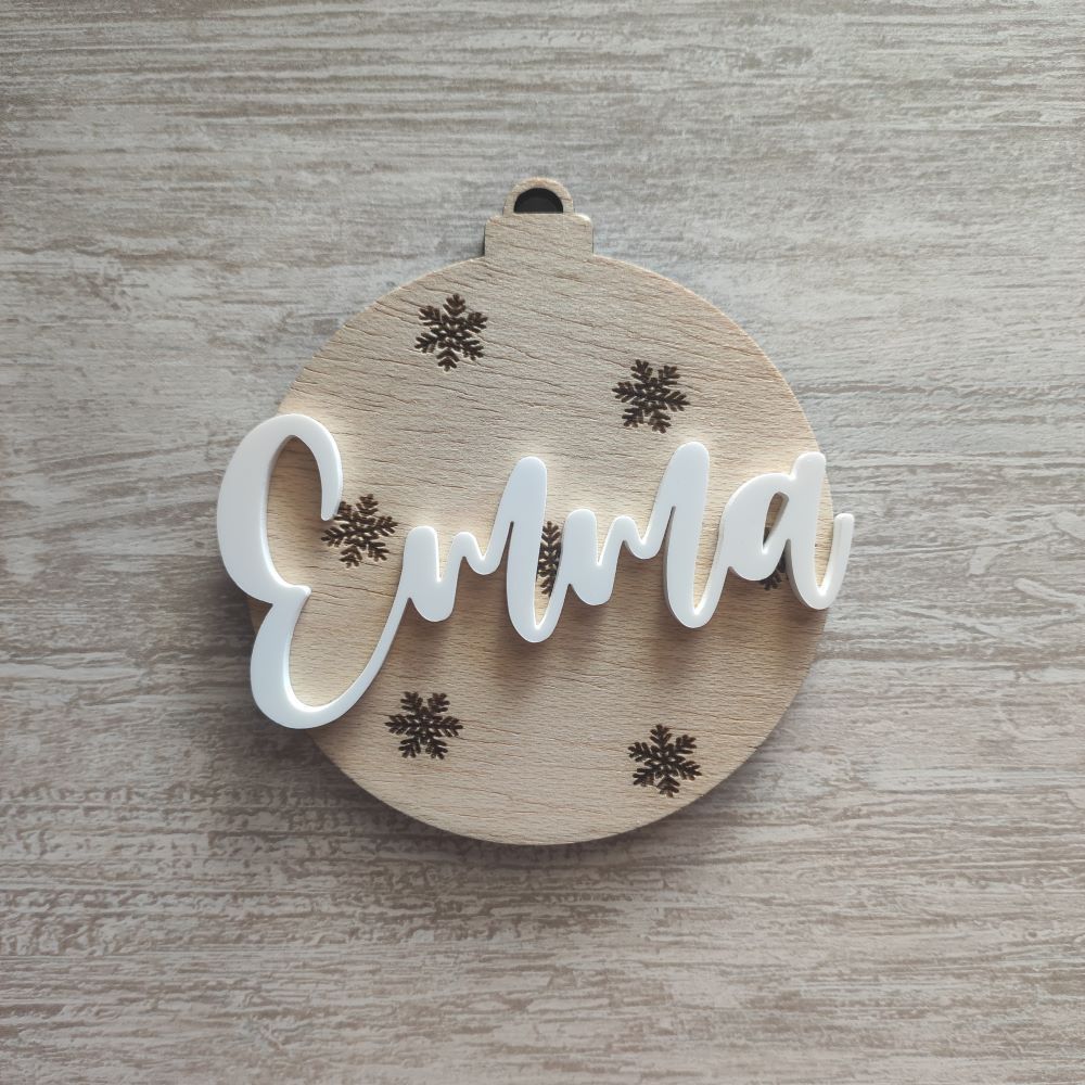 Bola de Navidad con copos de nieve personalizable